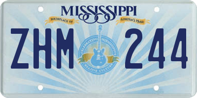 MS license plate ZHM244