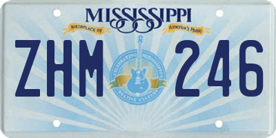 MS license plate ZHM246