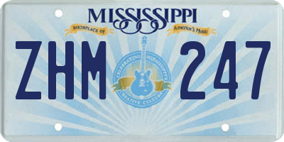 MS license plate ZHM247
