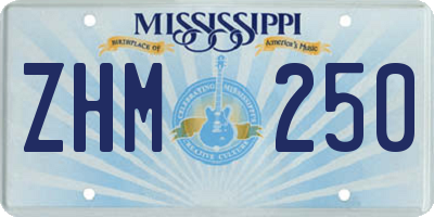 MS license plate ZHM250