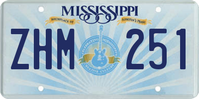 MS license plate ZHM251