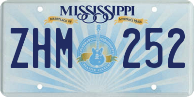 MS license plate ZHM252