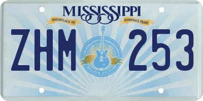 MS license plate ZHM253