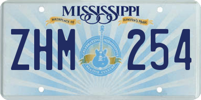 MS license plate ZHM254