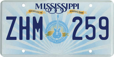 MS license plate ZHM259