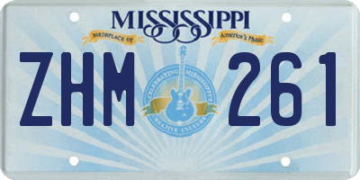 MS license plate ZHM261