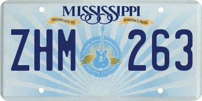 MS license plate ZHM263