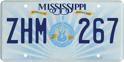 MS license plate ZHM267