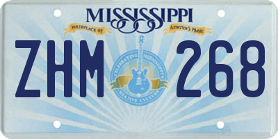MS license plate ZHM268