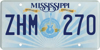 MS license plate ZHM270