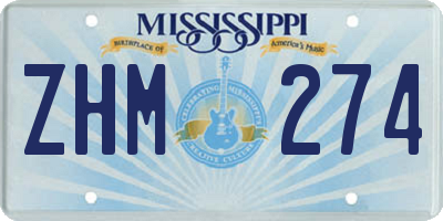 MS license plate ZHM274