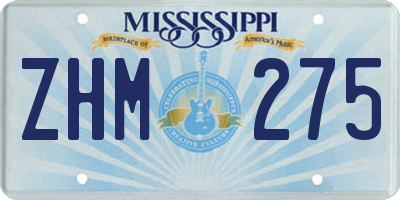 MS license plate ZHM275