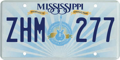 MS license plate ZHM277