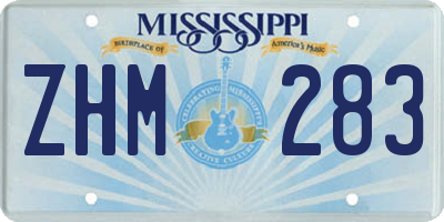 MS license plate ZHM283