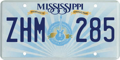 MS license plate ZHM285