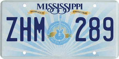 MS license plate ZHM289