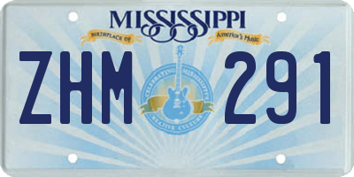 MS license plate ZHM291