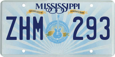 MS license plate ZHM293