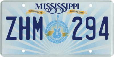 MS license plate ZHM294