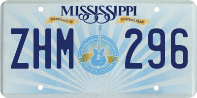 MS license plate ZHM296