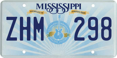 MS license plate ZHM298