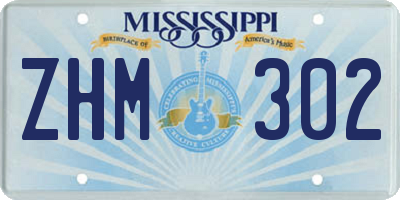 MS license plate ZHM302
