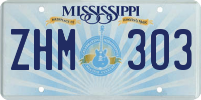 MS license plate ZHM303