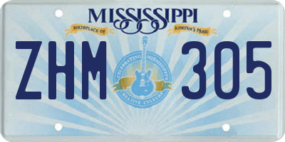 MS license plate ZHM305