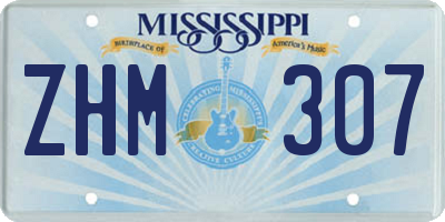 MS license plate ZHM307