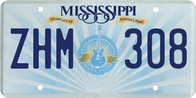 MS license plate ZHM308