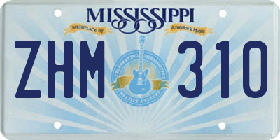 MS license plate ZHM310