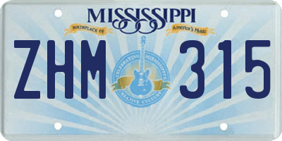 MS license plate ZHM315