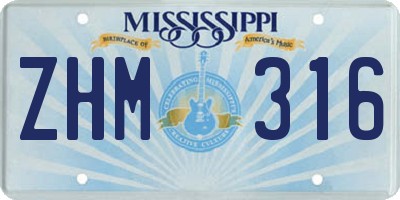 MS license plate ZHM316