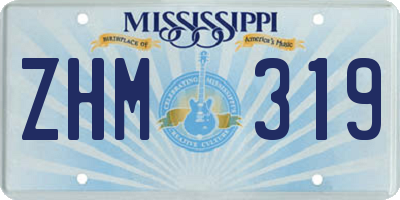 MS license plate ZHM319