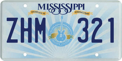 MS license plate ZHM321