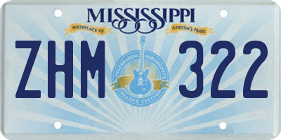 MS license plate ZHM322