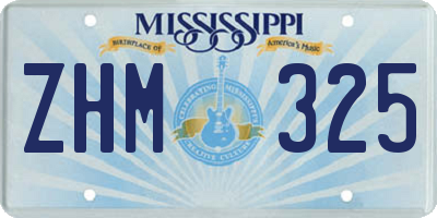 MS license plate ZHM325