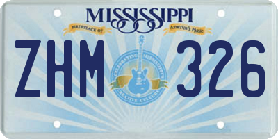 MS license plate ZHM326