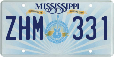 MS license plate ZHM331