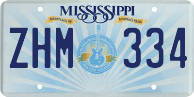 MS license plate ZHM334