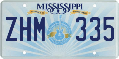 MS license plate ZHM335