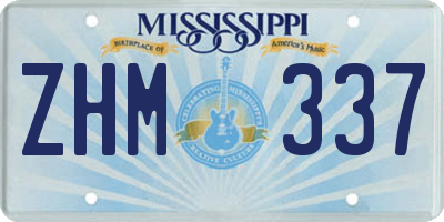 MS license plate ZHM337
