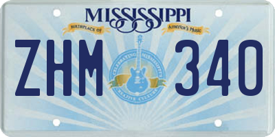 MS license plate ZHM340