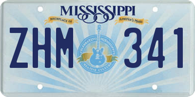 MS license plate ZHM341