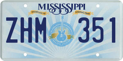 MS license plate ZHM351