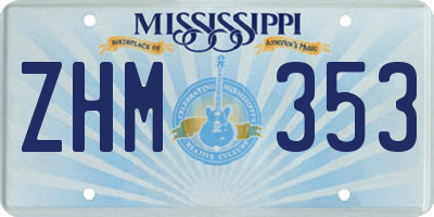 MS license plate ZHM353