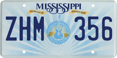 MS license plate ZHM356