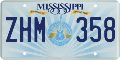 MS license plate ZHM358