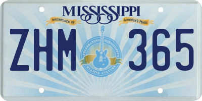 MS license plate ZHM365