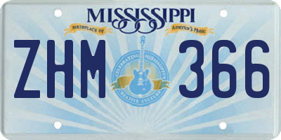 MS license plate ZHM366